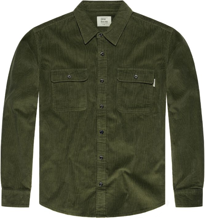 Vintage Industries Langarmhemd - Brix Shirt - S bis L - für Männer - Größe L - grün