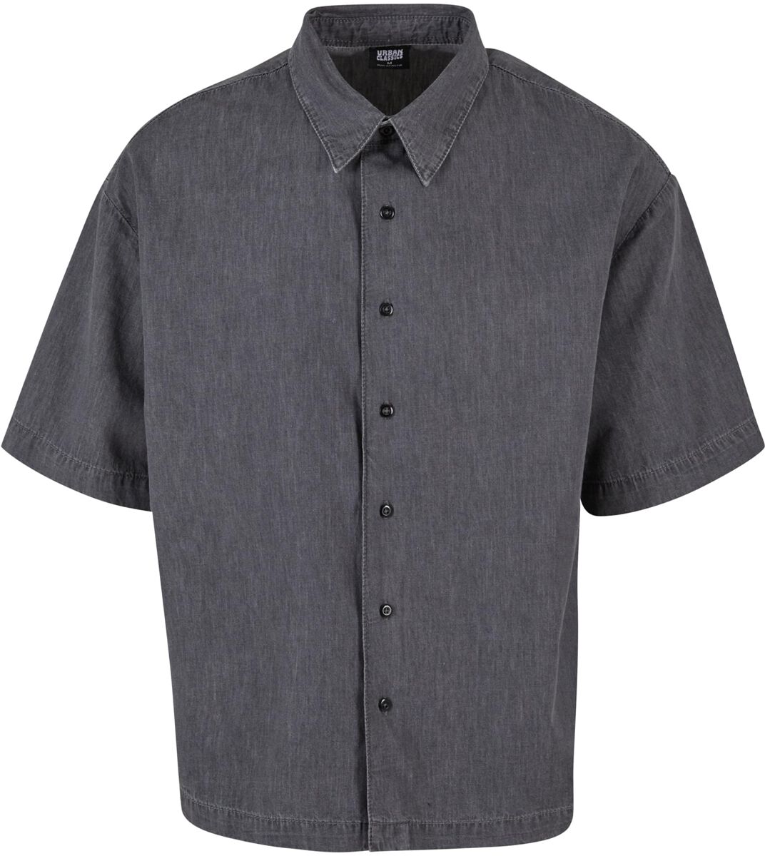 Image of Camicia Maniche Corte di Urban Classics - Lightweight Denim Shirt - S a XXL - Uomo - grigio