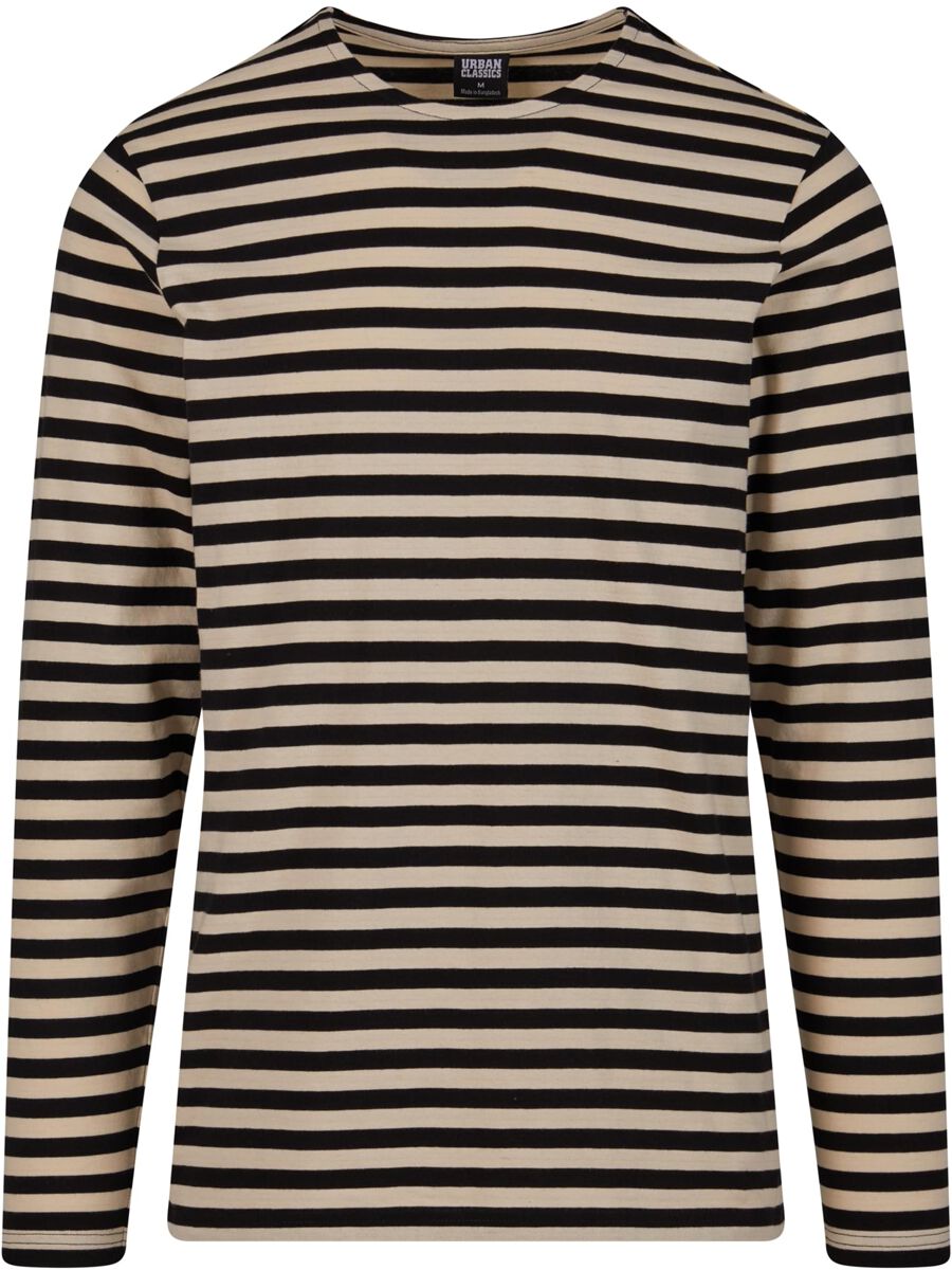 Image of Maglia Maniche Lunghe di Urban Classics - Regular Stripe Long Shirt - S a XXL - Uomo - nero/bianco