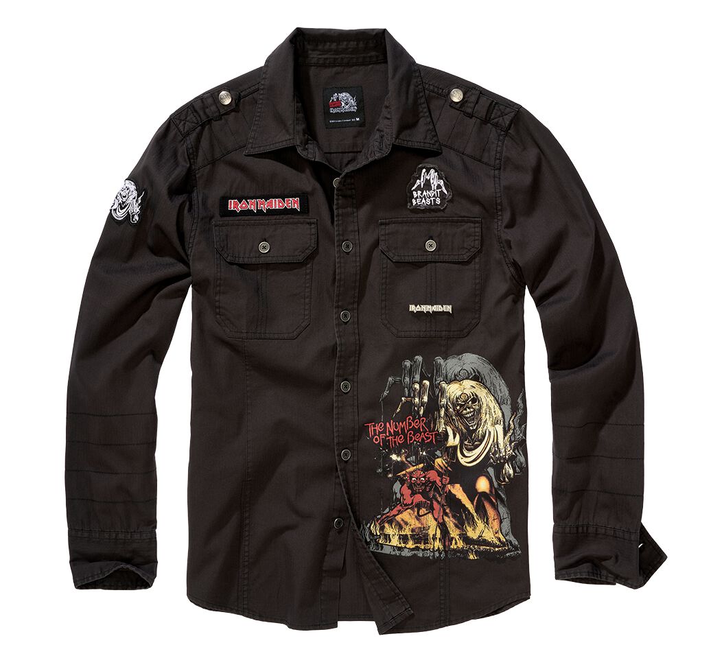 Iron Maiden Langarmhemd - Luis Vintage Shirt - S bis 4XL - für Männer - Größe 4XL - schwarz  - Lizenziertes Merchandise!