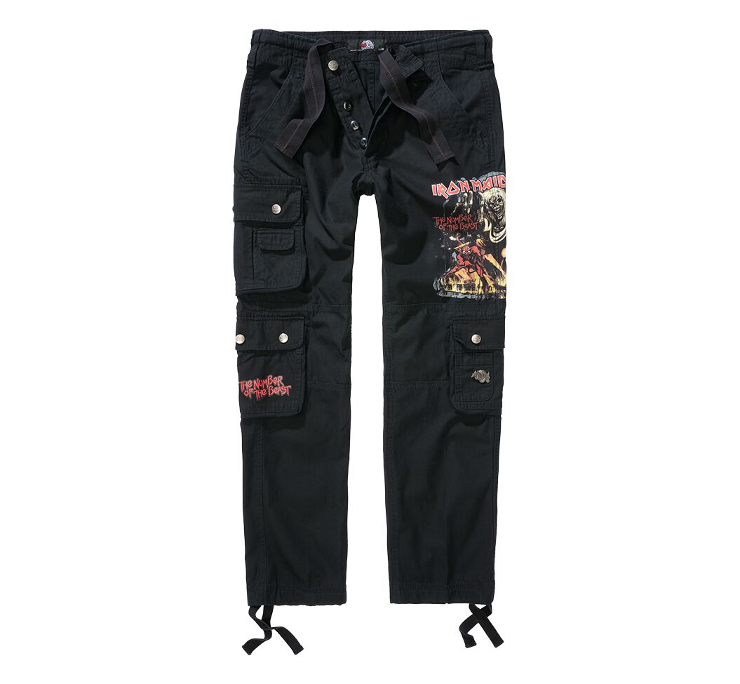 Iron Maiden Cargohose - Pure Slim Trousers - L bis 4XL - für Männer - Größe 3XL - schwarz  - Lizenziertes Merchandise!