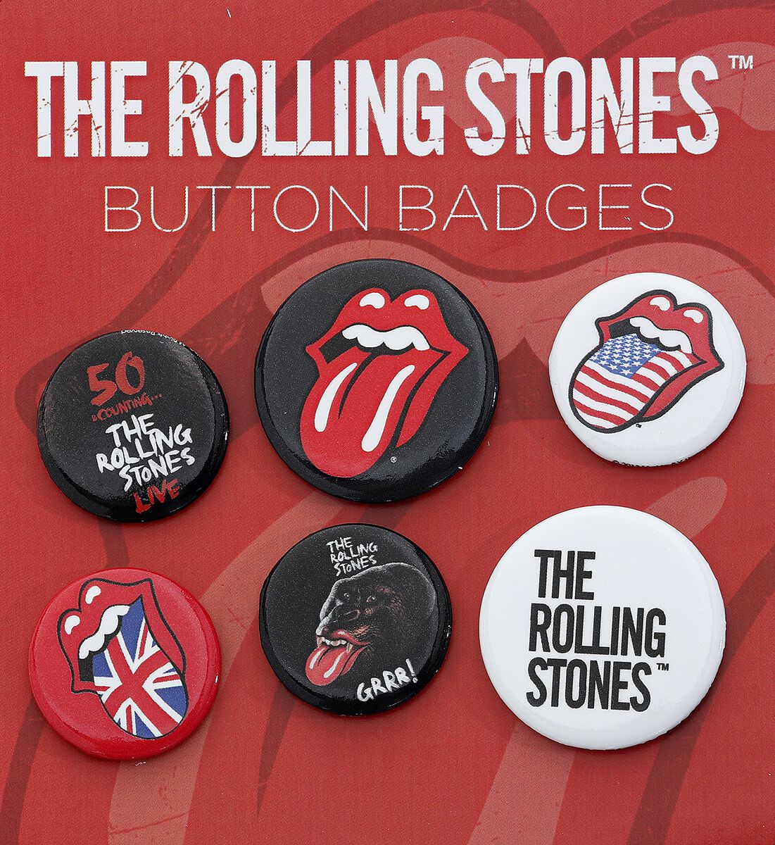 The Rolling Stones Badge Pack Mix Button multicolor