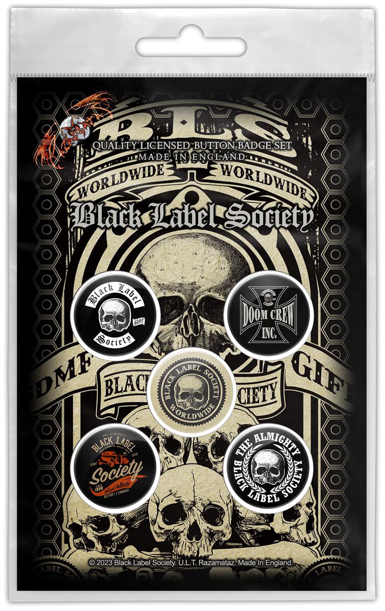 Black Label Society Button - Worldwide - multicolor  - Lizenziertes Merchandise!