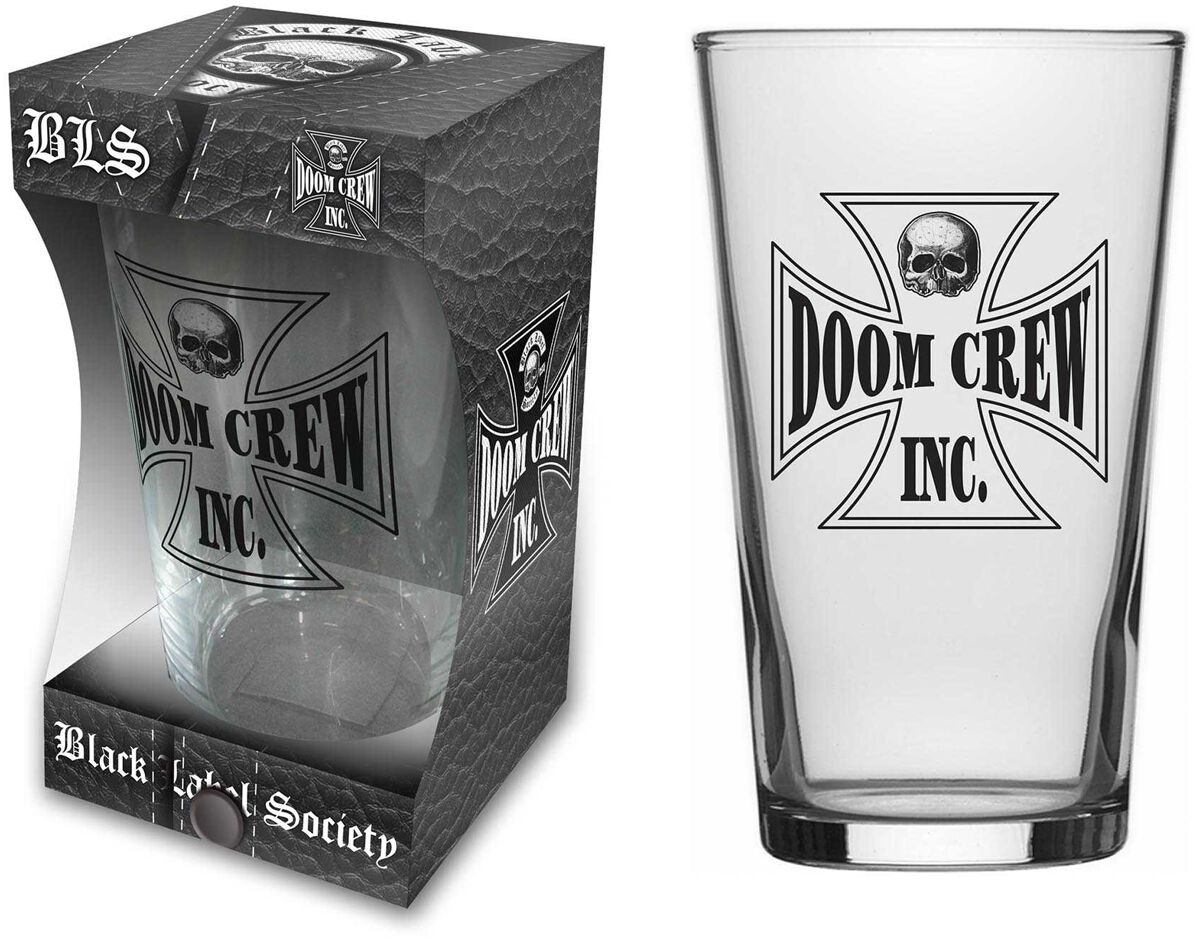 Levně Black Label Society Doom Crew pivní sklenice transparentní