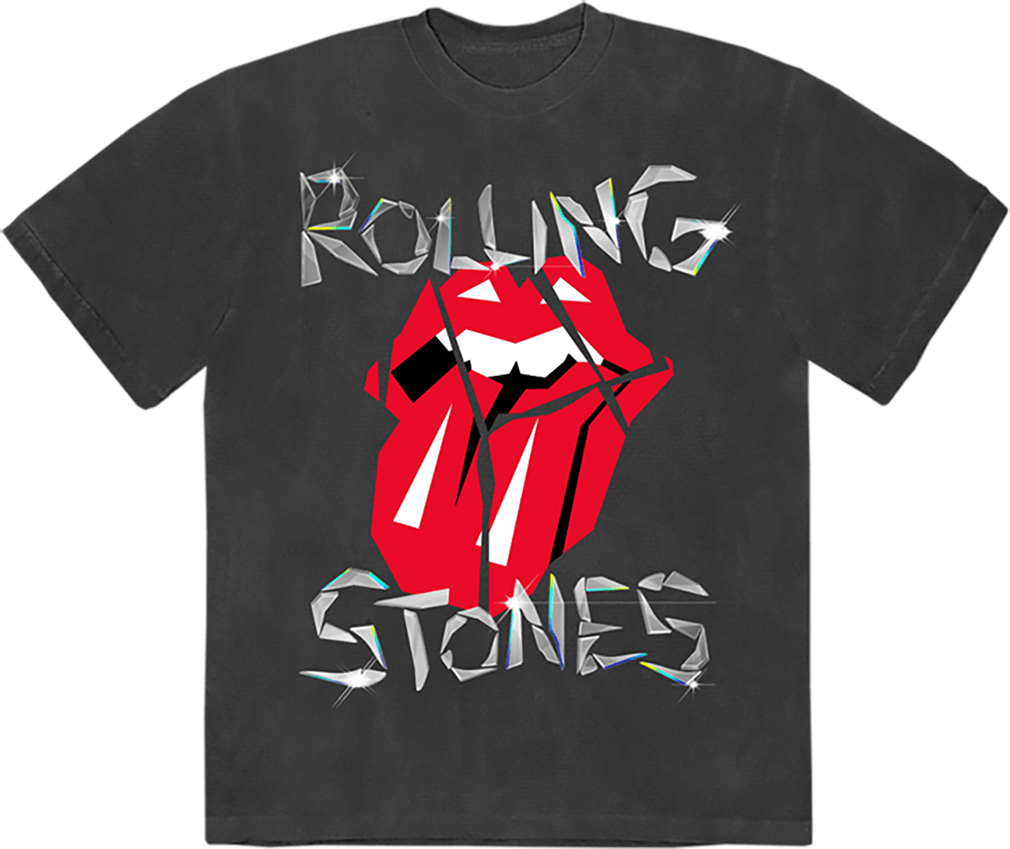 The Rolling Stones - Diamond Tongue Grey Washed T-Shirt - T-Shirt - schwarz - EMP Exklusiv!