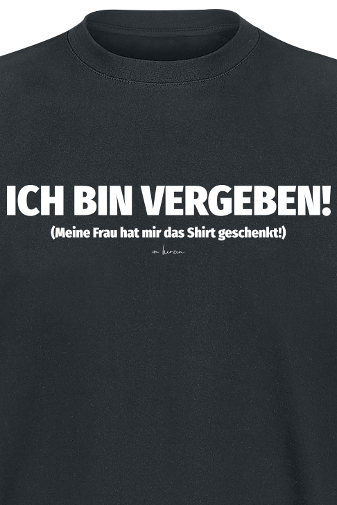 Sprüche T-Shirt - Ich bin vergeben! - 3XL - für Männer - Größe 3XL - schwarz