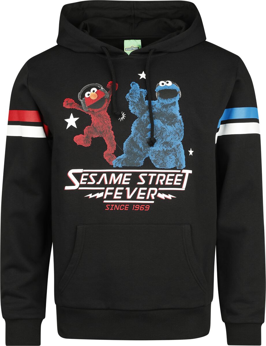 Sesamstraße Sesame Street Fever - Elmo und Krümelmonster Kapuzenpullover schwarz in XL