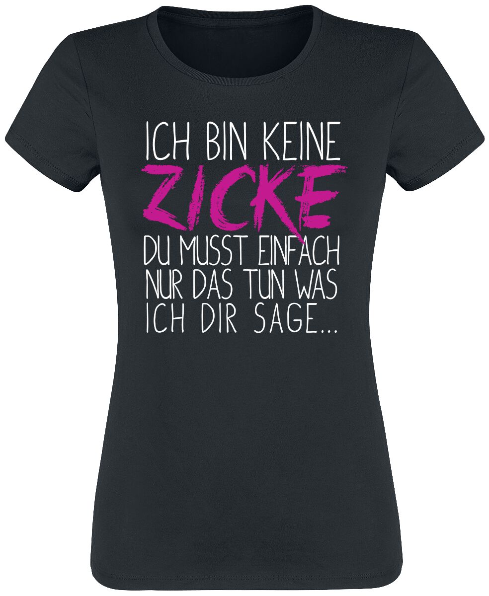 Sprüche T-Shirt - Ich bin keine Zicke - S bis XXL - für Damen - Größe XL - schwarz