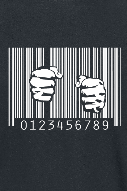 Funshirt T-Shirt - Barcode - Prison - M bis 3XL - für Männer - Größe L - schwarz