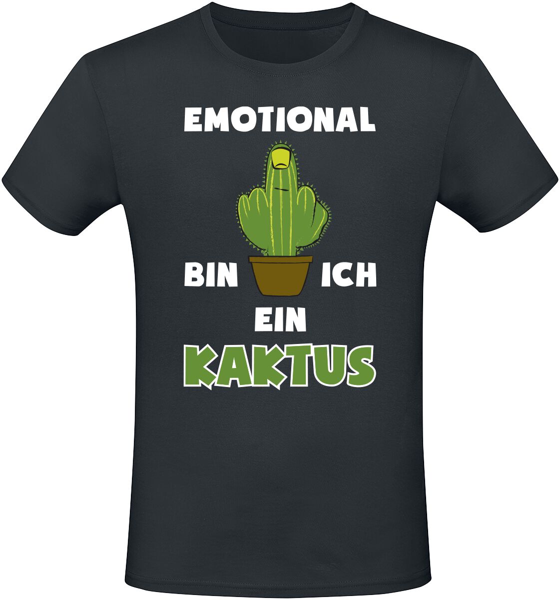 Sprüche T-Shirt - Emotional bin ich ein Kaktus - M bis 4XL - für Männer - Größe L - schwarz