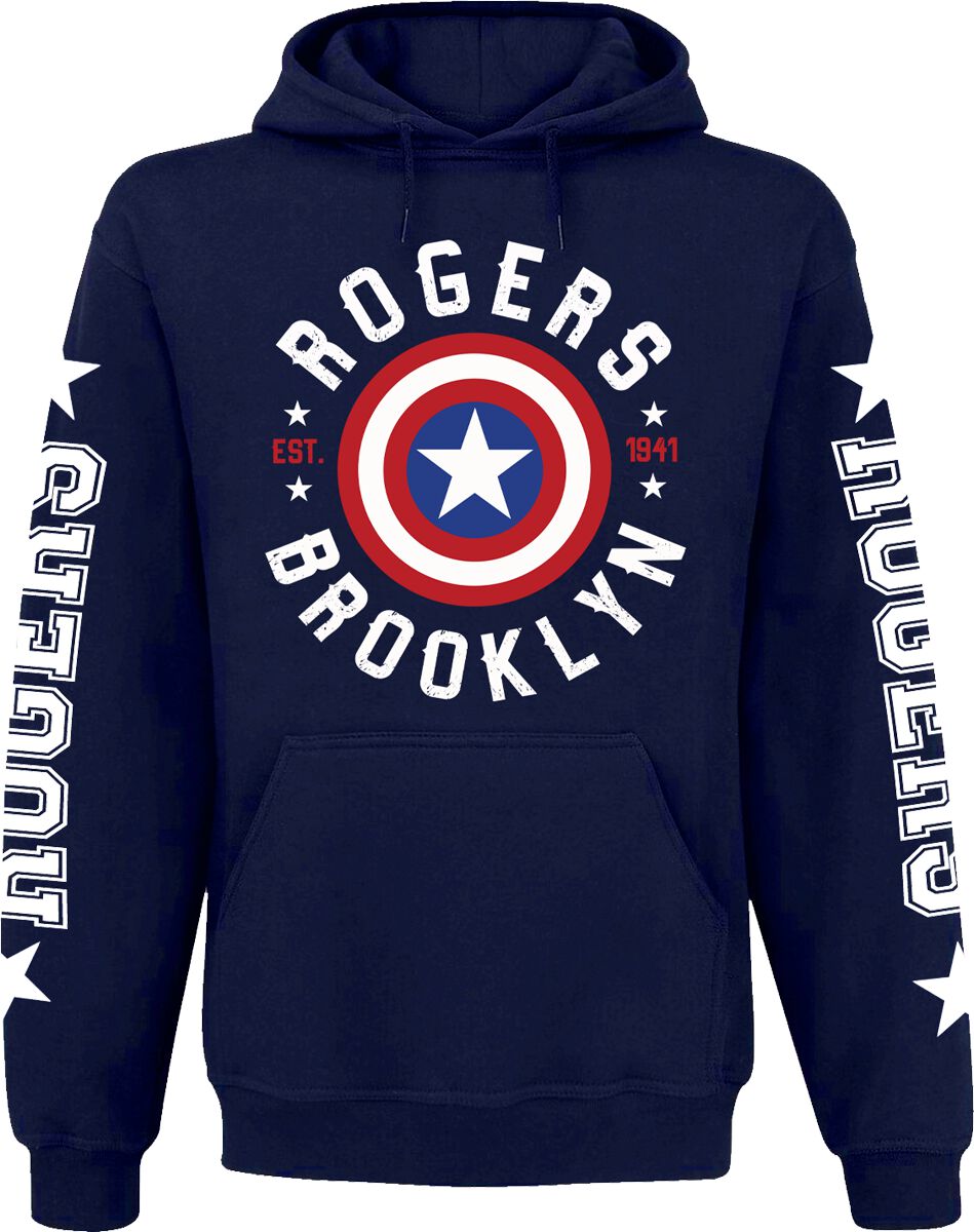 Captain America - Marvel Kapuzenpullover - Rogers - Brooklyn - S bis XXL - für Männer - Größe M - navy  - Lizenzierter Fanartikel