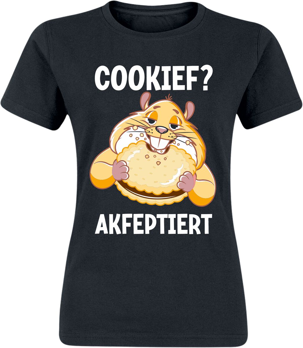 Tierisch T-Shirt - Hamster IT Cookief? Akfepiert - S bis XXL - für Damen - Größe XL - schwarz