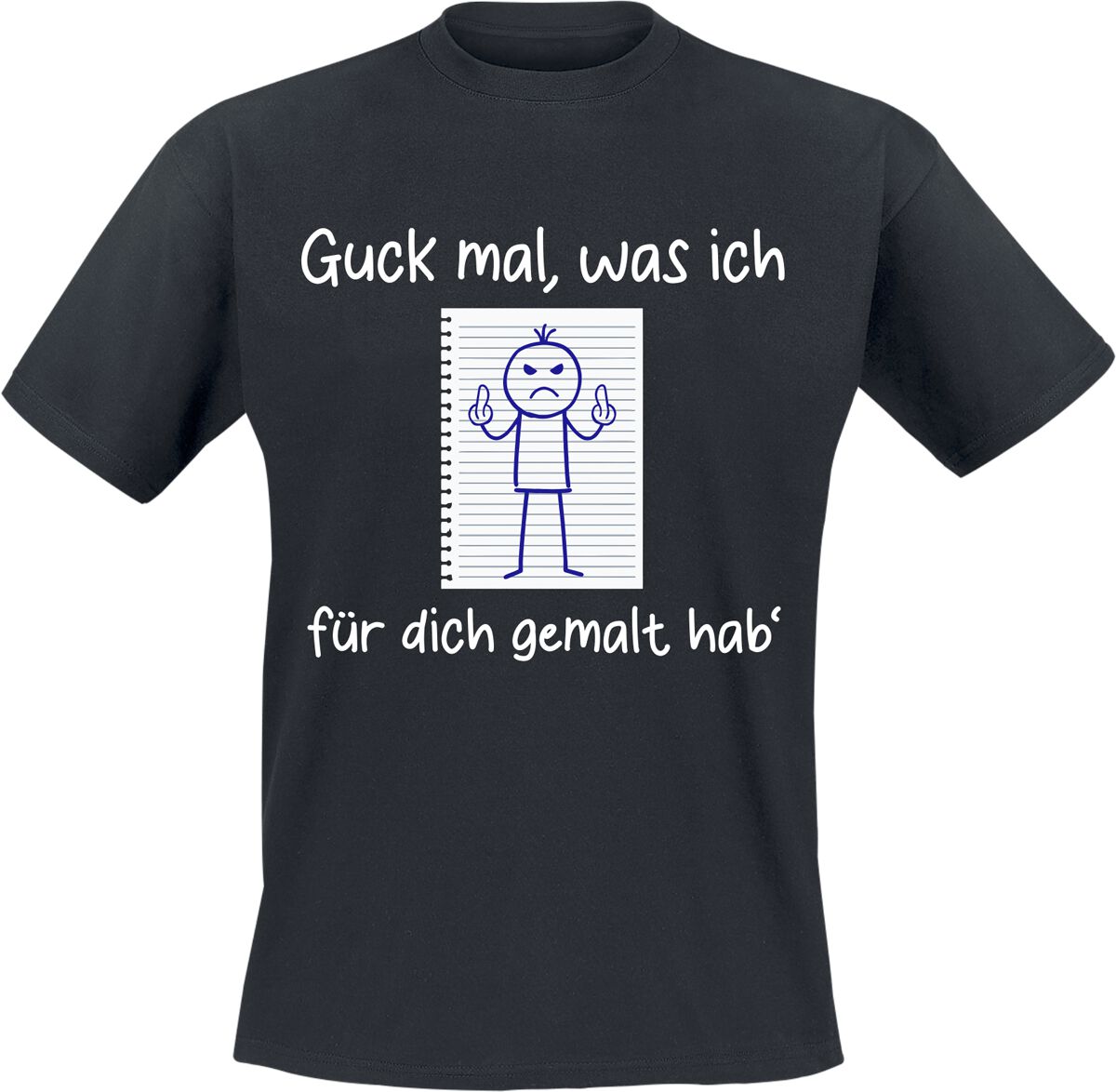 Funshirt T-Shirt - Guck mal, was ich für dich gemalt hab` - M bis XXL - für Männer - Größe XXL - schwarz