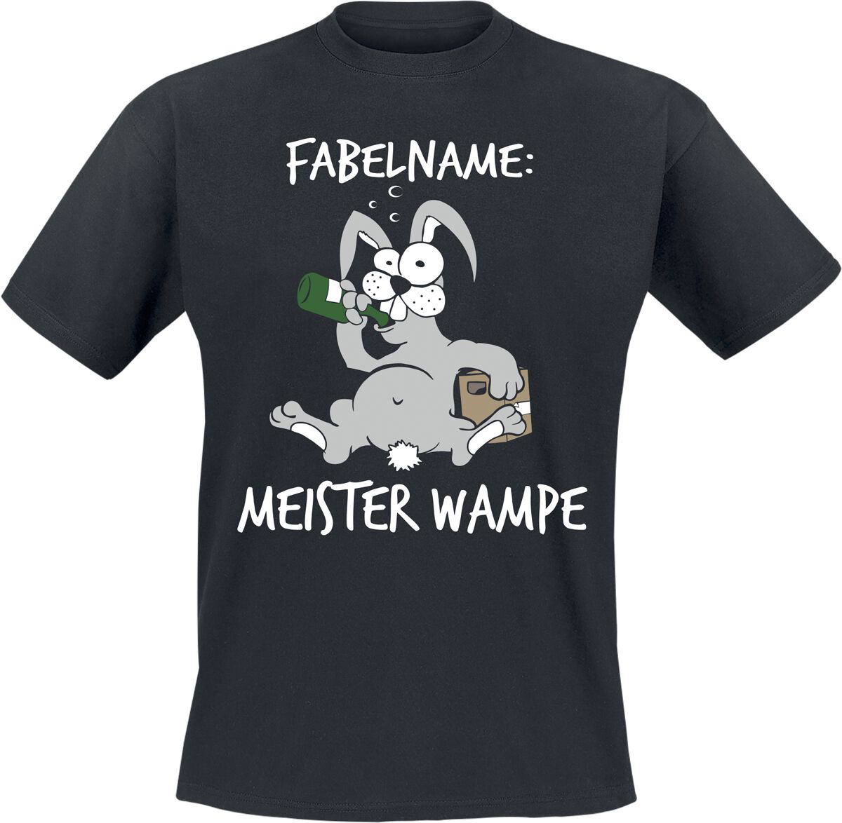 Tierisch Fabelname: Meister Wampe T-Shirt schwarz in XL