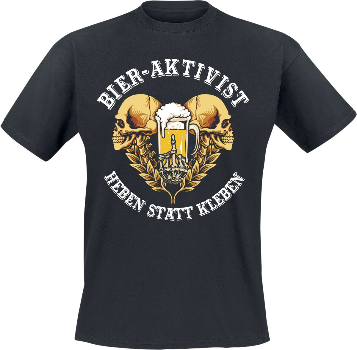 Alkohol & Party T-Shirt - Bier-Aktivist - Heben statt kleben - M bis L - für Männer - Größe M - schwarz
