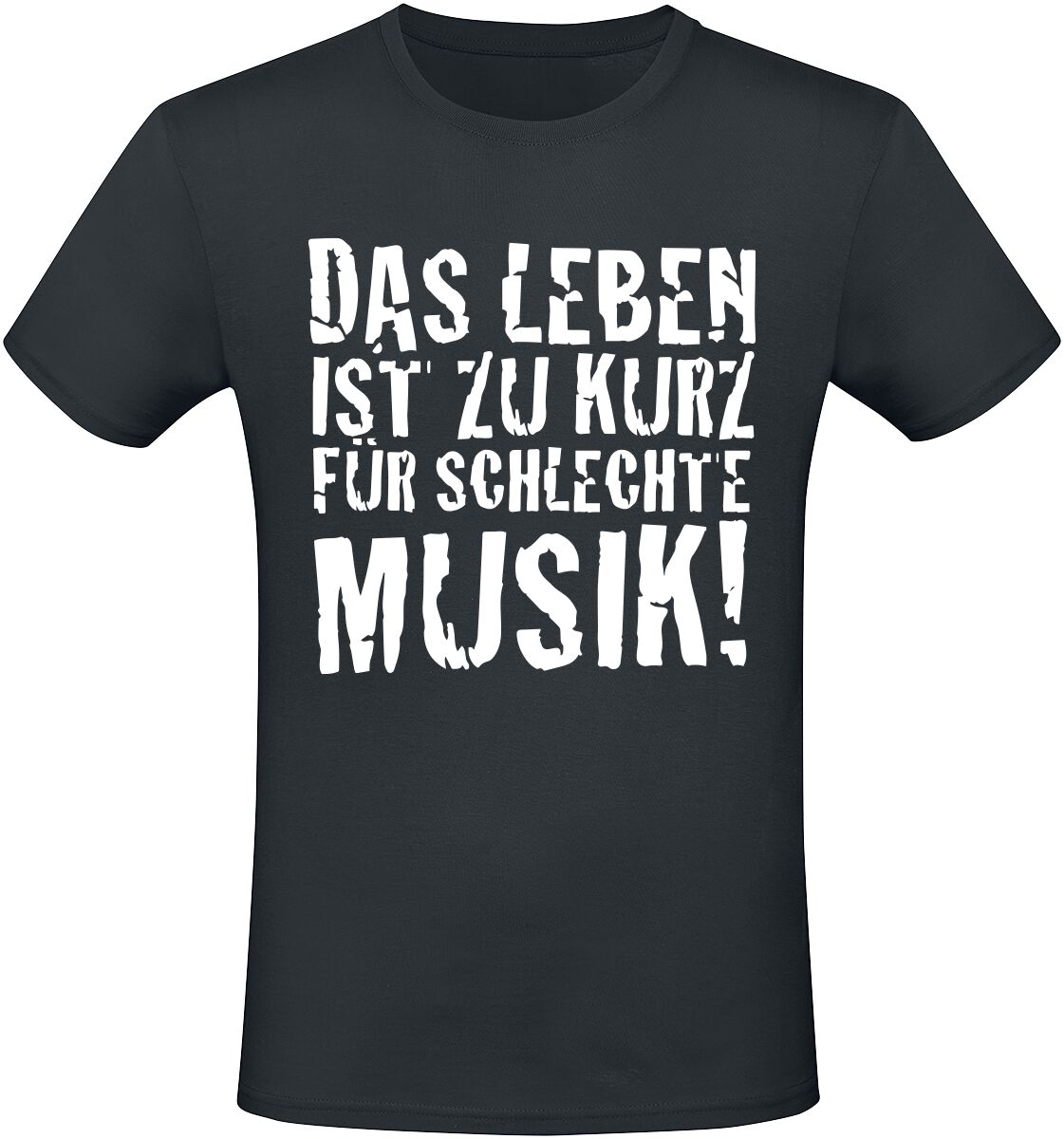 Sprüche T-Shirt – Das Leben ist zu kurz für schlechte Musik! – M bis XL – für Männer – Größe L – schwarz