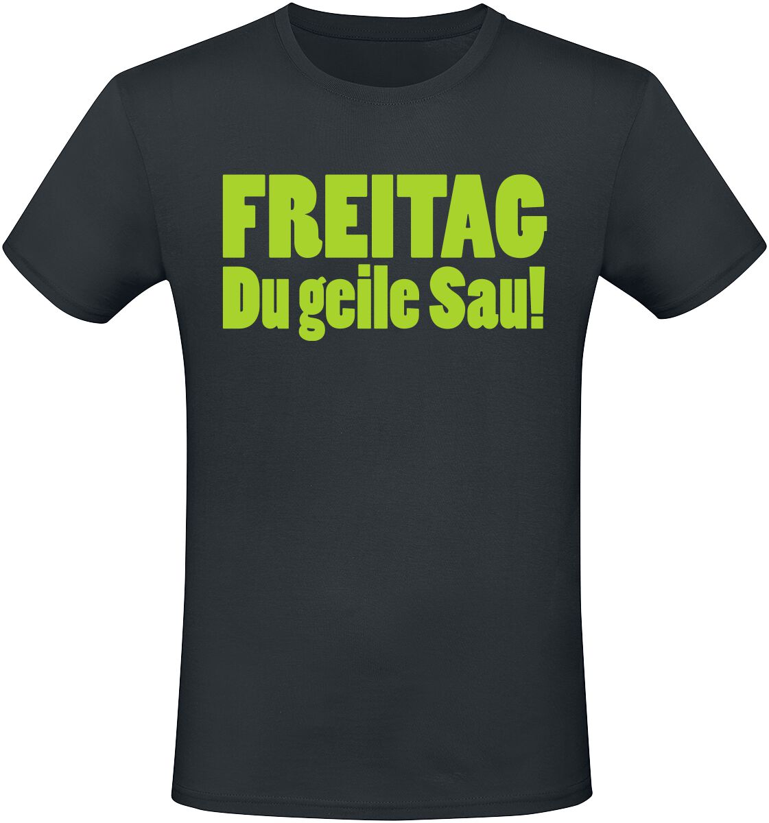 Sprüche T-Shirt – Freitag du geile Sau! – M bis 3XL – für Männer – Größe L – schwarz