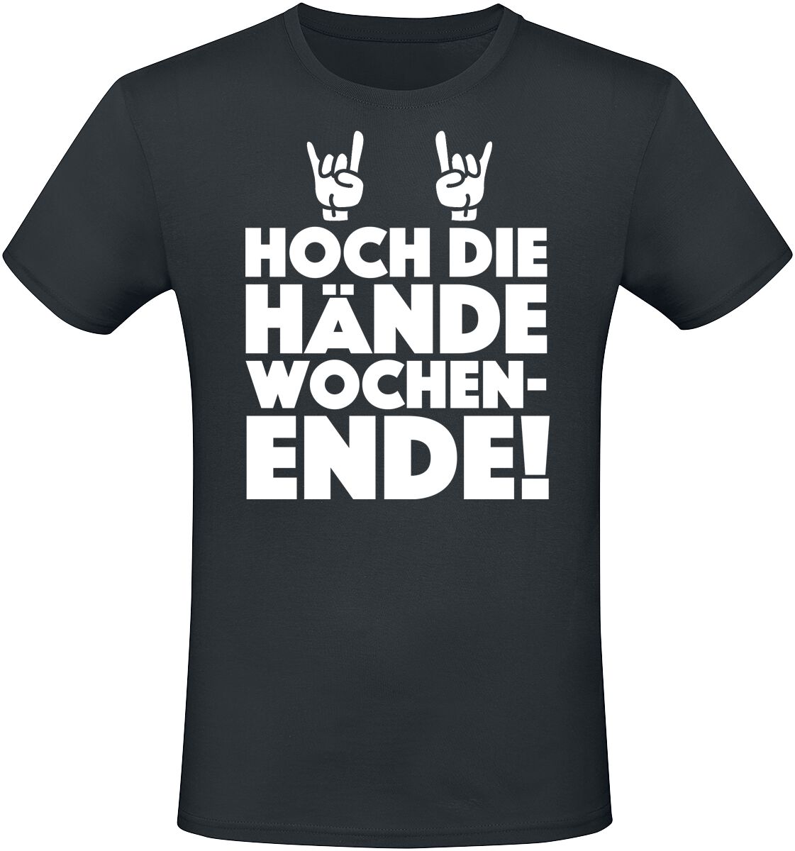 Sprüche T-Shirt - Hoch die Hände Wochenende! - M bis 3XL - für Männer - Größe XXL - schwarz