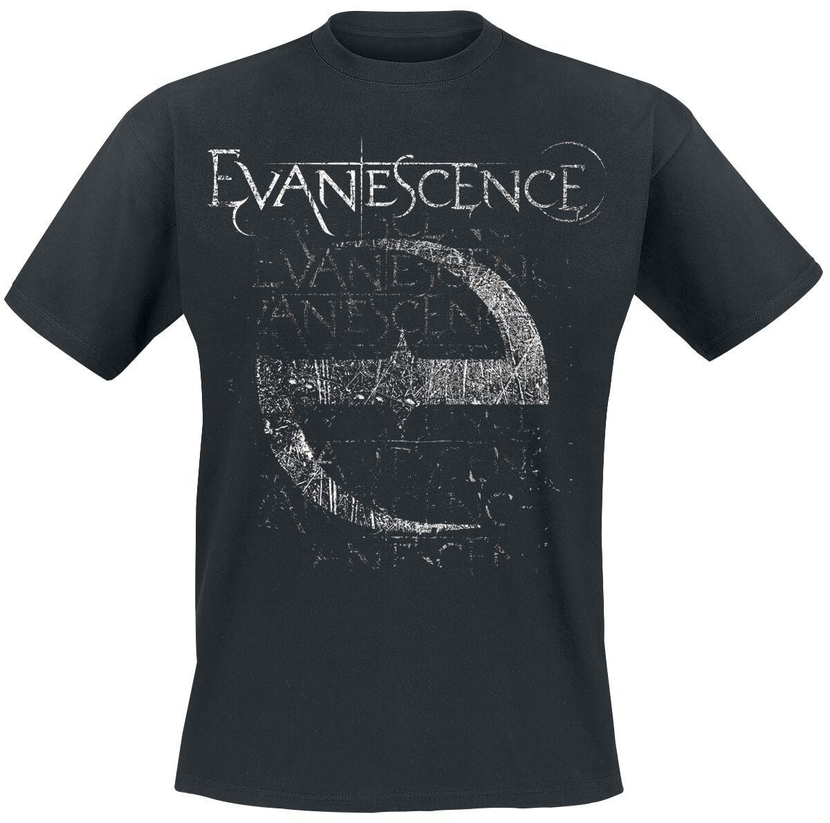 Evanescence Distressed Stamped T-Shirt schwarz in L