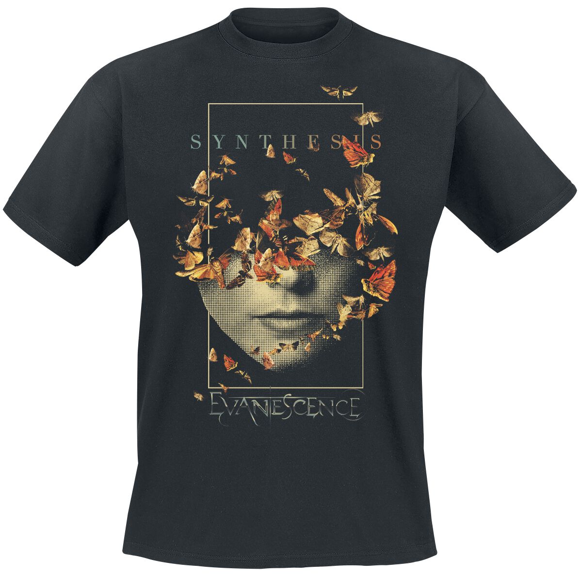 Evanescence T-Shirt - Half Face - S bis 4XL - für Männer - Größe XXL - schwarz  - Lizenziertes Merchandise!