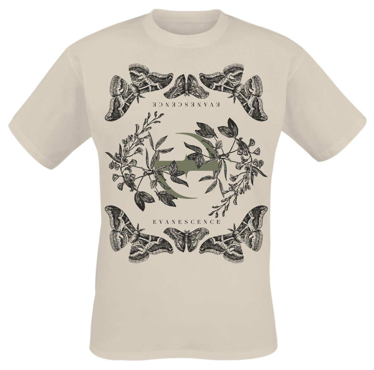 Evanescence T-Shirt - Synthesis Moth - M bis 4XL - für Männer - Größe L - sand  - Lizenziertes Merchandise!