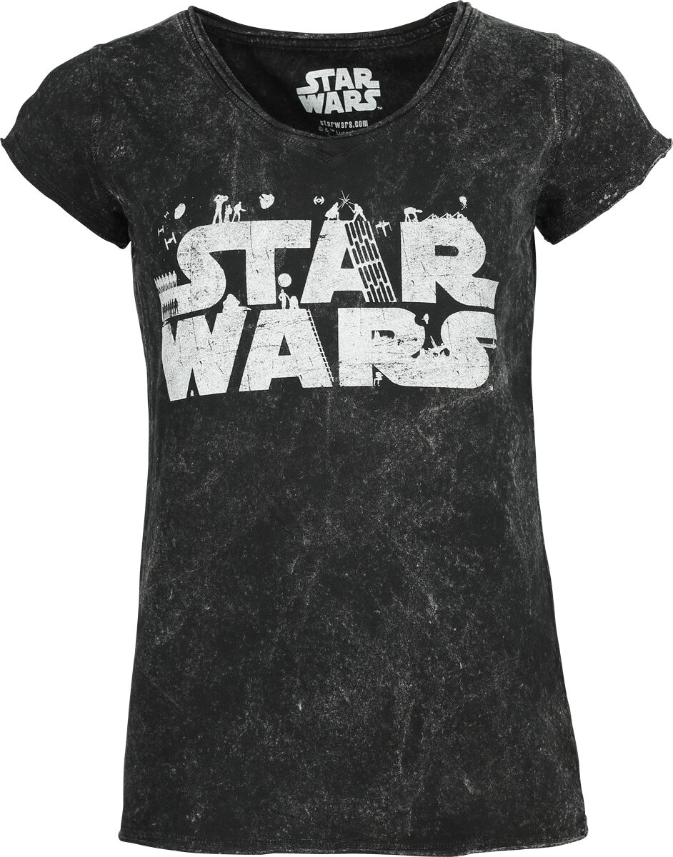 Star Wars T-Shirt - Logo - S bis 3XL - für Damen - Größe S - schwarz  - EMP exklusives Merchandise!