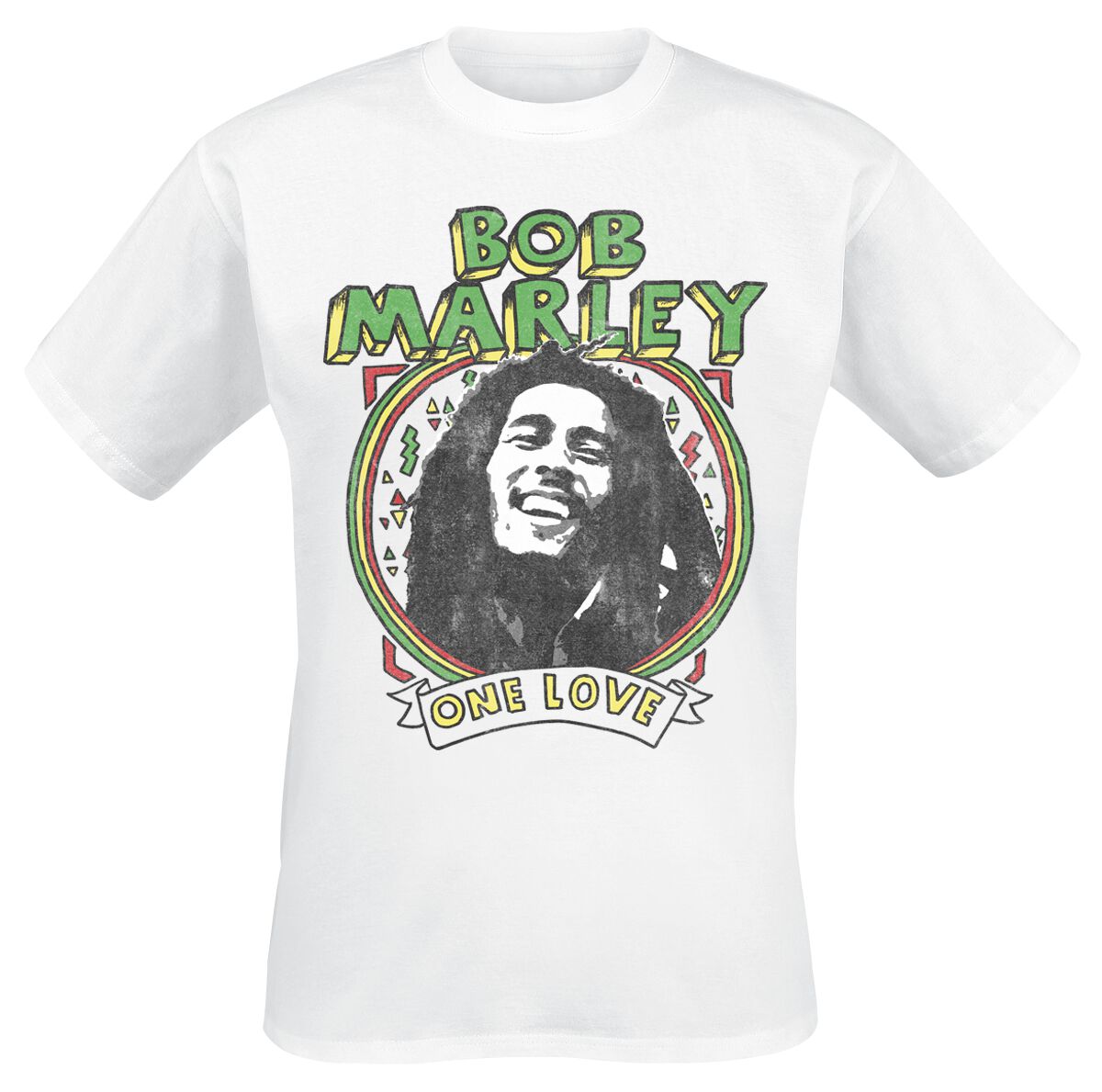 Levně Bob Marley One Love Paint Tričko bílá