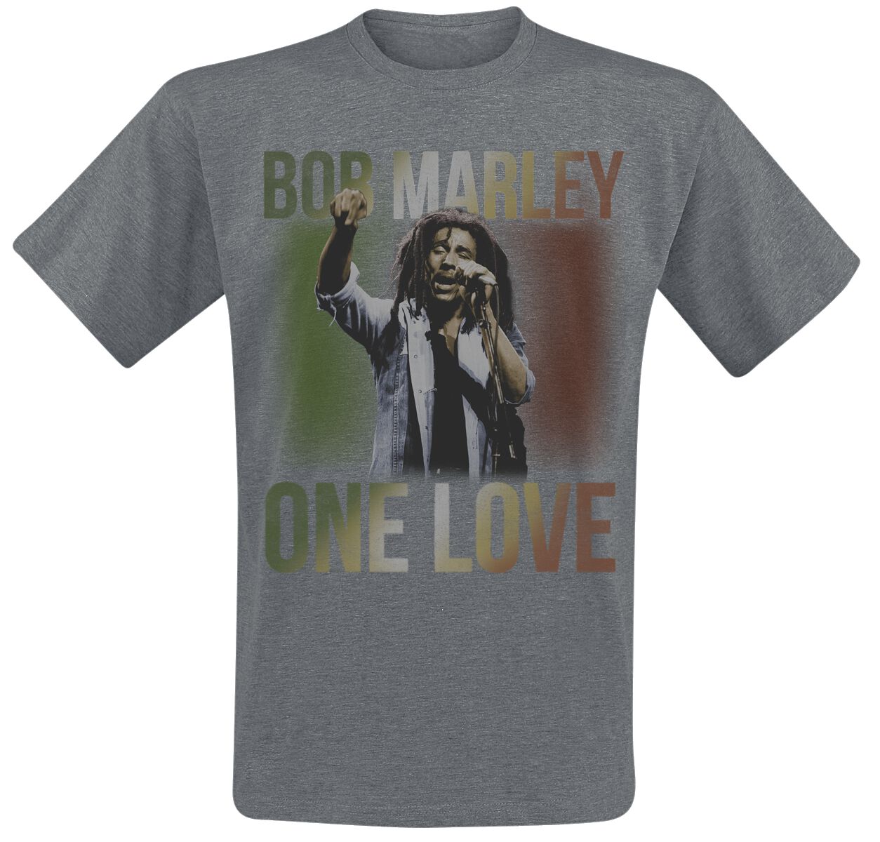 Levně Bob Marley One Love Live Tričko tmavě prošedivělá
