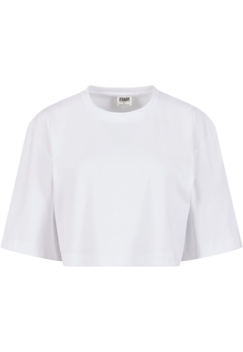 Image of T-Shirt di Urban Classics - Ladies Heavy Organic Oversized Cropped T-shirt - XS a 3XL - Donna - bianco