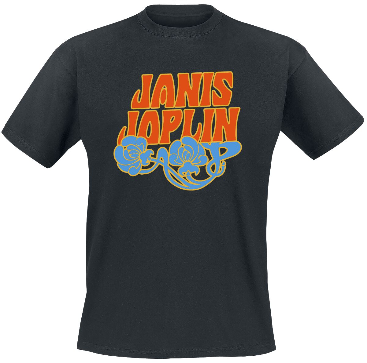 Image of T-Shirt di Joplin, Janis - Floral Logo - S a XXL - Uomo - nero