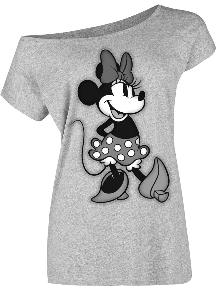 Image of T-Shirt Disney di Minnie & Topolino - Minnie Mouse - Beauty - M a XL - Donna - grigio