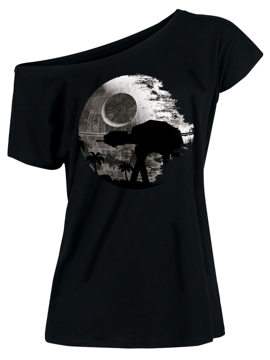 Image of T-Shirt Disney di Star Wars - AT-AT - Death Star - S a L - Donna - nero