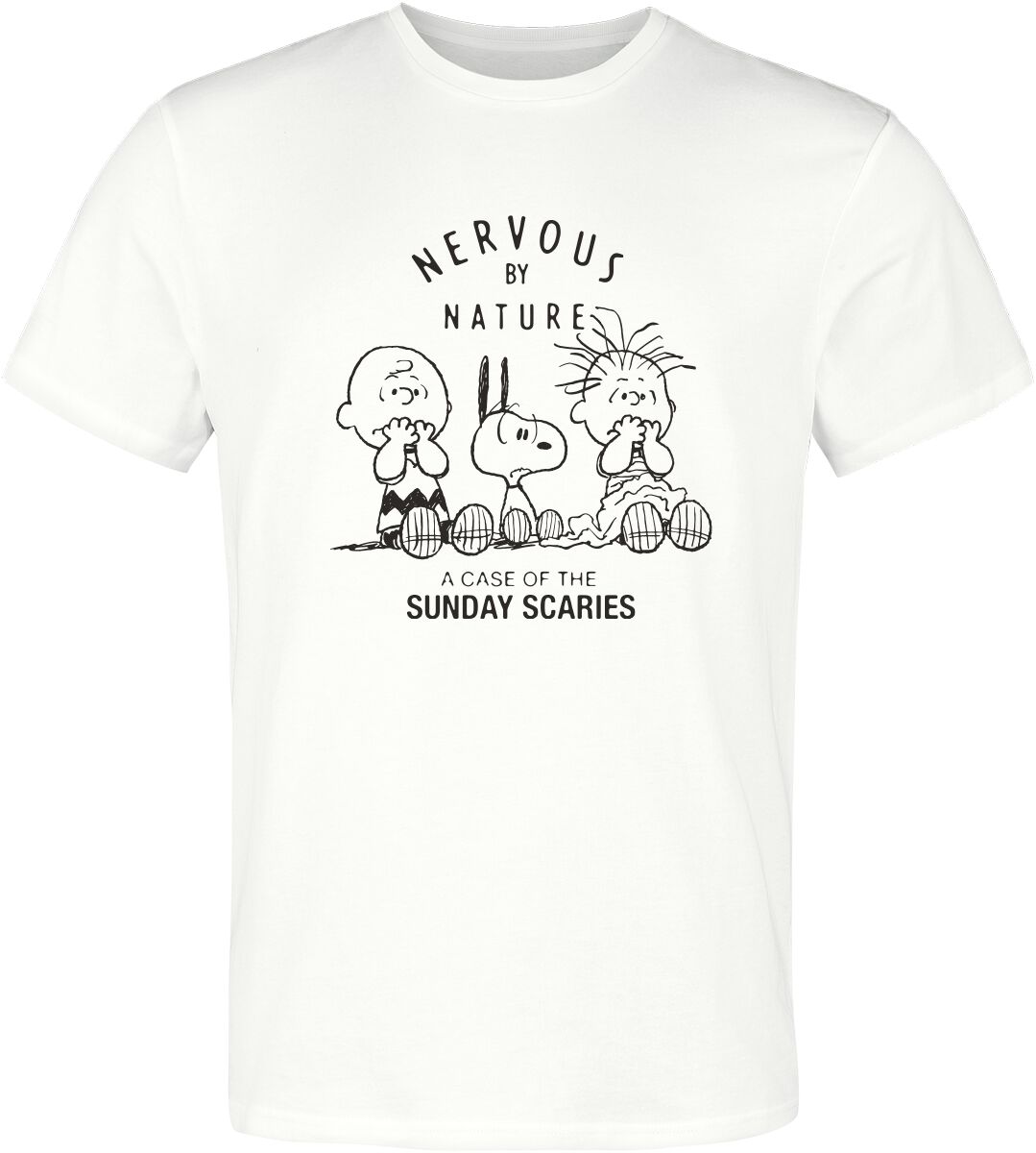 Peanuts Nervous By Nature A Case Of The Sunday Scaries T-Shirt weiß in M