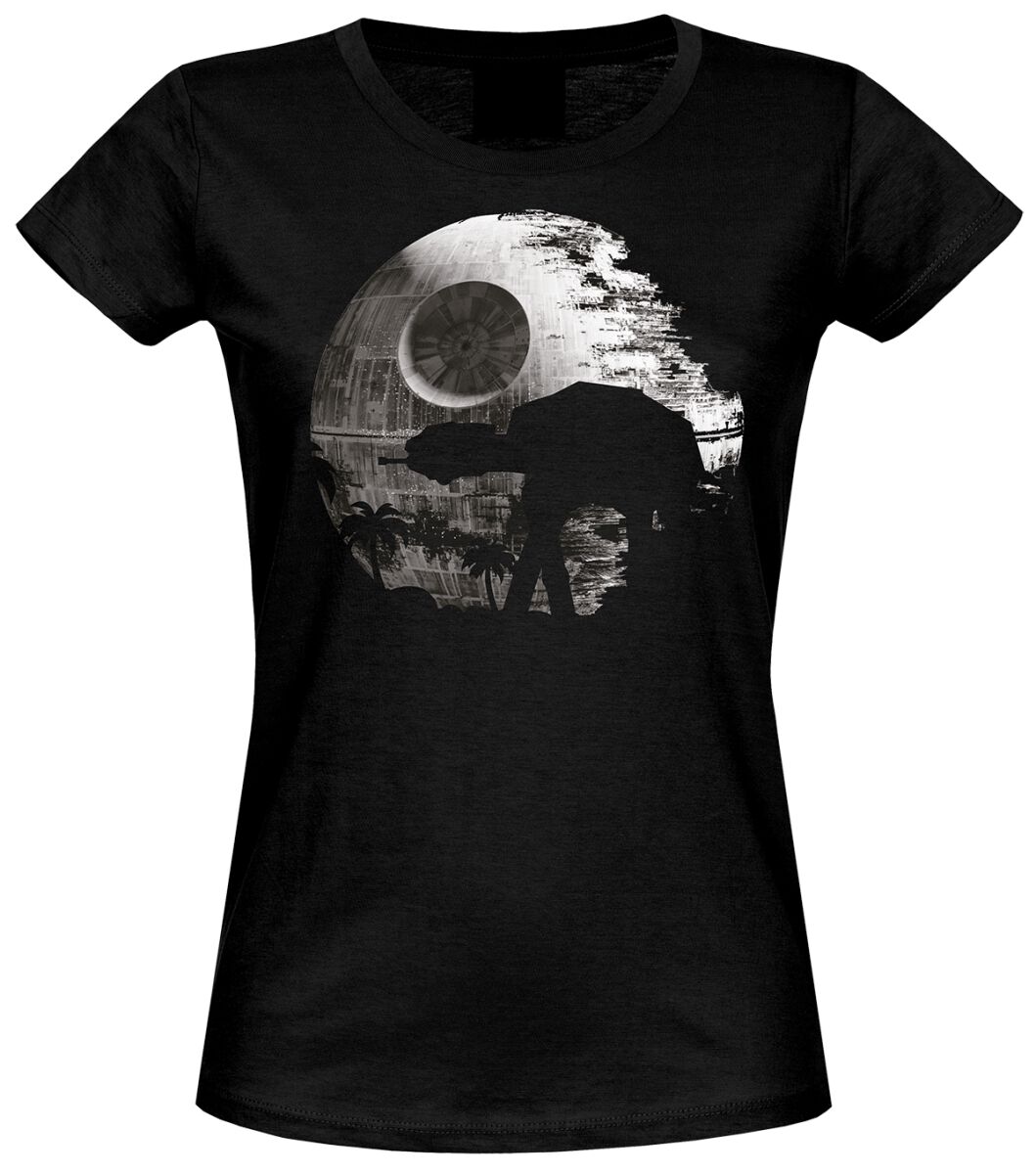 Star Wars T-Shirt - AT-AT - Death Star - S bis XXL - für Damen - Größe S - schwarz  - Lizenzierter Fanartikel