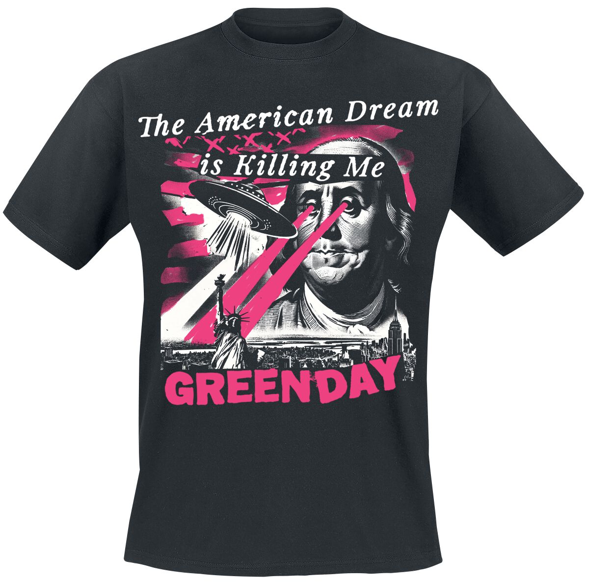 Image of T-Shirt di Green Day - American Dream Abduction - S a XXL - Uomo - nero