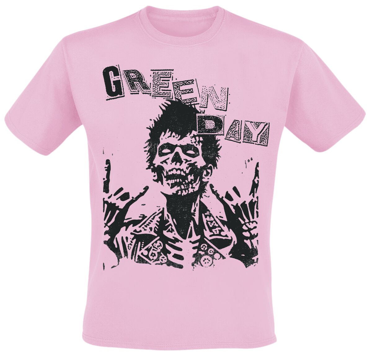 Green Day T-Shirt - Billie Joe Zombie - S bis XL - für Männer - Größe XL - rosa  - Lizenziertes Merchandise!
