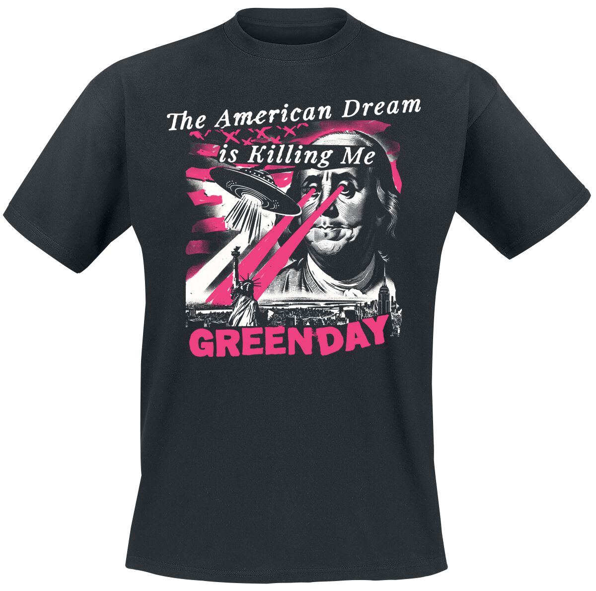 Green Day T-Shirt - American Dream Abduction - XL - für Damen - Größe XL - schwarz  - Lizenziertes Merchandise!