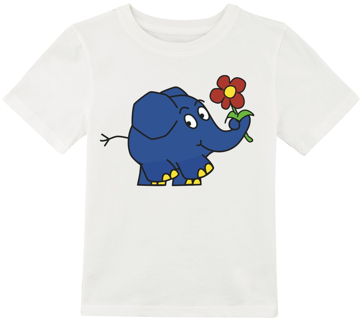 Image of T-Shirt di Die Sendung mit der Maus - Kids - T-shirt Elephant with Flower - 98 a 164 - ragazzi & ragazze - multicolore