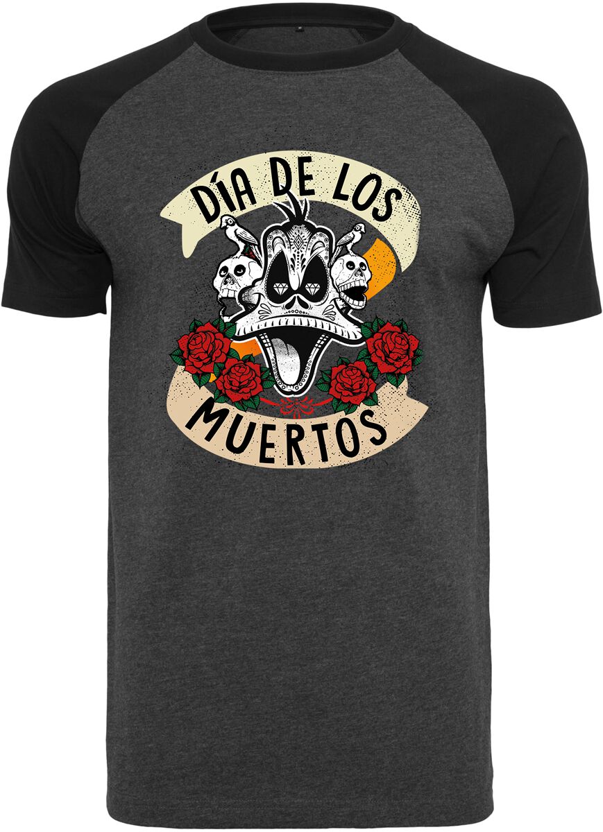 Image of T-Shirt di Looney Tunes - Duffy Duck - Dia De Los Muertos - S a XXL - Uomo - grigio/nero