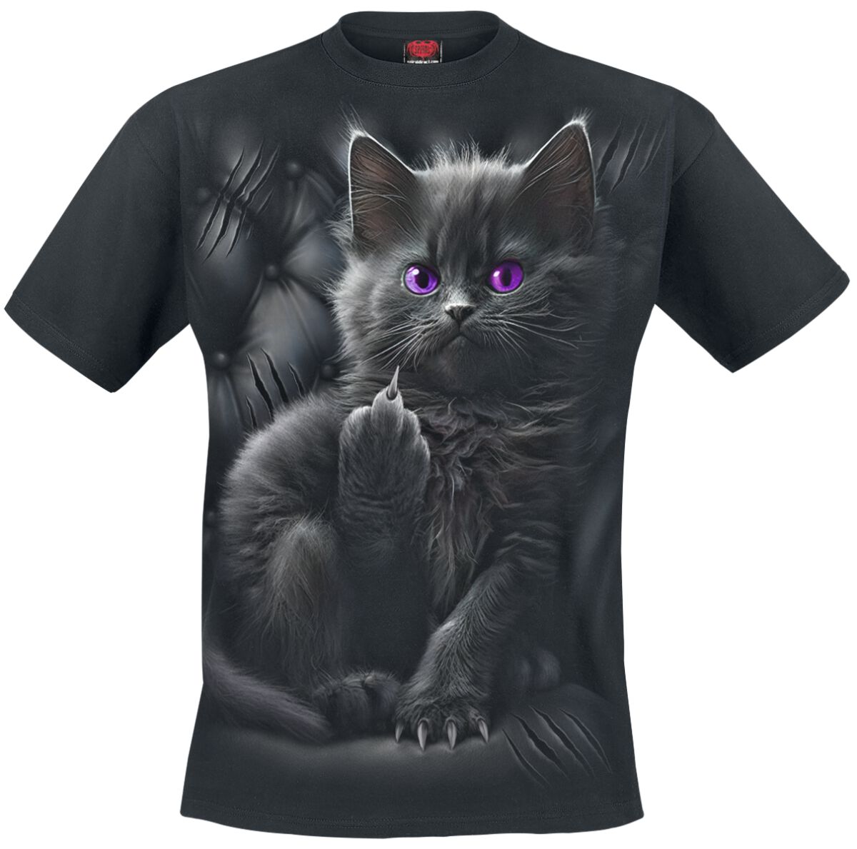 Spiral Cattitude T-Shirt schwarz in S