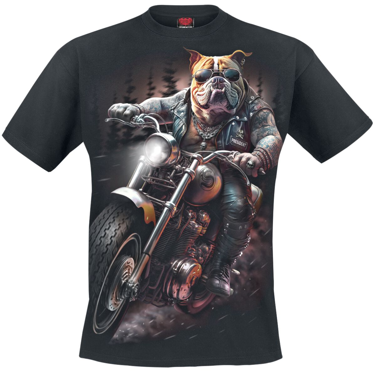 Spiral Top Dog T-Shirt schwarz in S