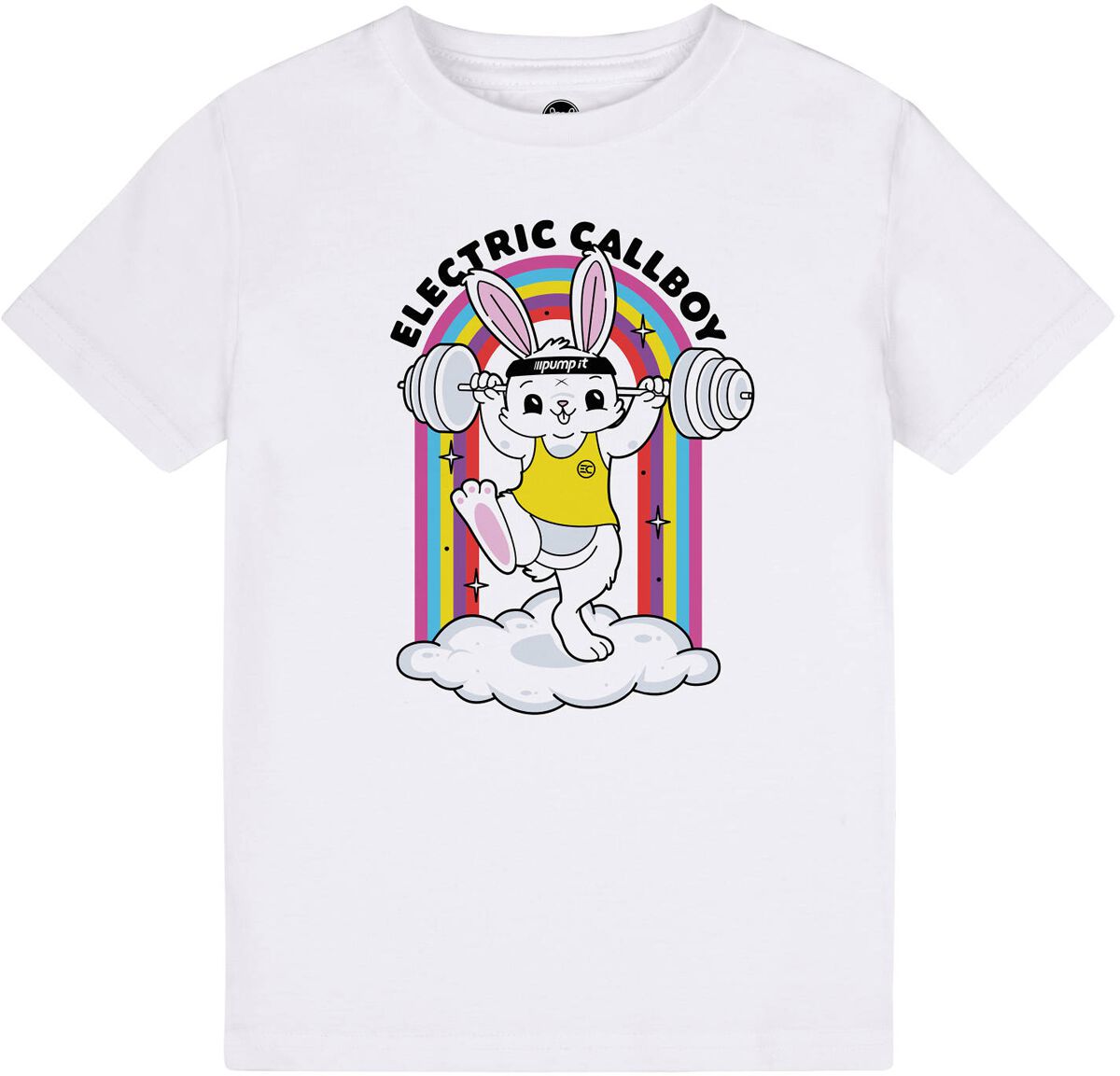 Image of T-Shirt di Electric Callboy - Metal-Kids - Pump It Bunny - 92 a 164 - ragazzi & ragazze - bianco