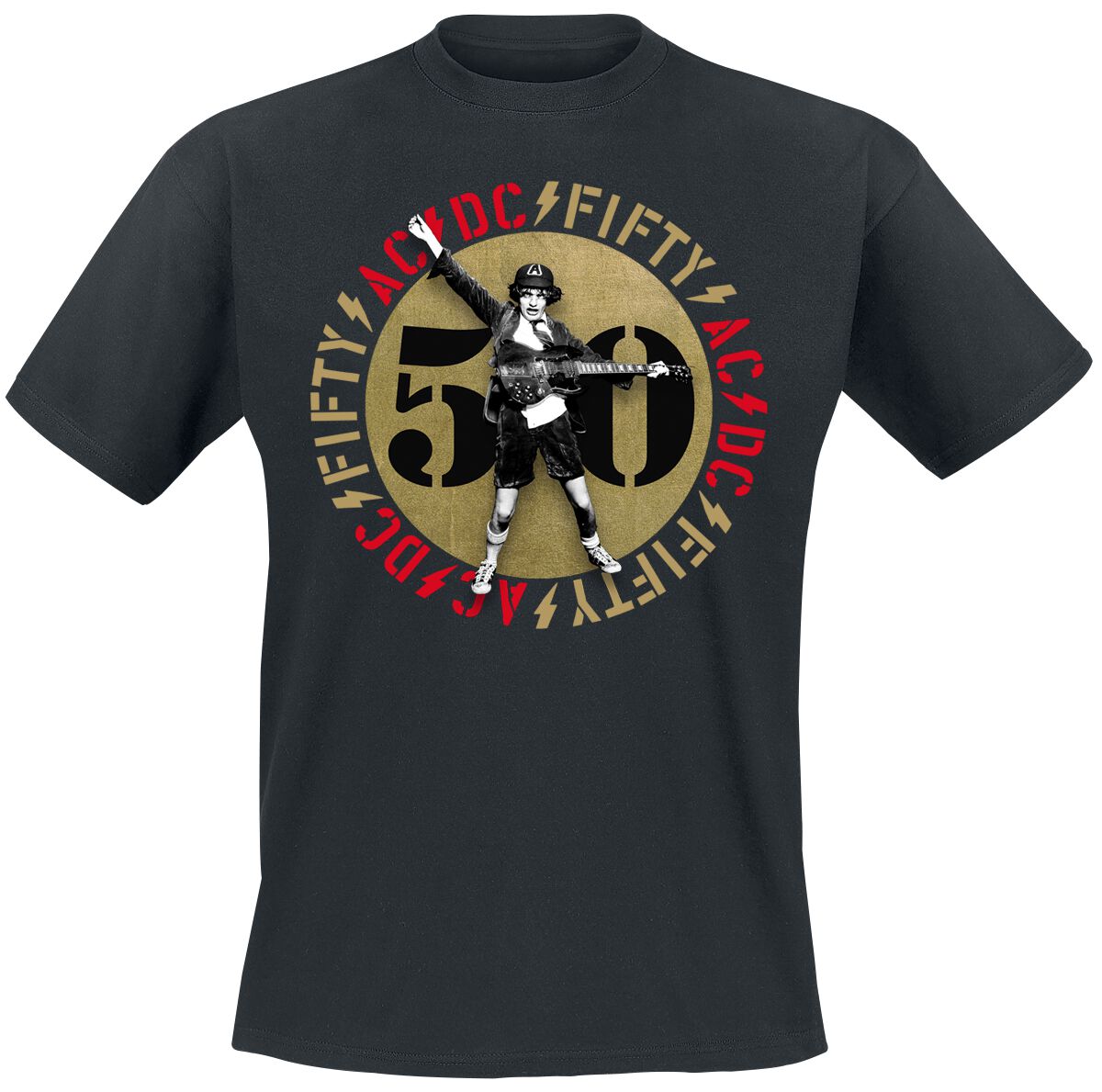 AC/DC Fifty Angus Emblem T-Shirt schwarz in M