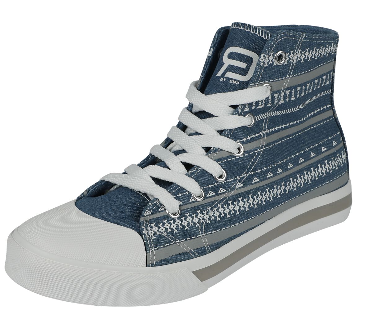 RED by EMP Sneaker with Graphic Ornaments Sneaker high blau grau weiß in EU40