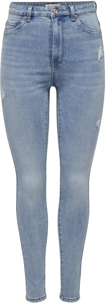 Levně Only Skinny, denimové kalhoty Onlrose GUA058 s vysokým pásem Dámské džíny modrá