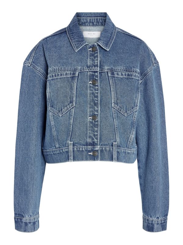 Image of Giubbetto di jeans di Noisy May - NMRONJA L/S CROP DNM JACKET VI433MB NOOS - S a M - Donna - blu