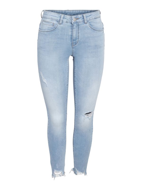 Image of Jeans di Noisy May - NMKIMMY NW DESTROY ANK SKNY AZ370LB NOOS - W25L30 a W32L32 - Donna - azzurro