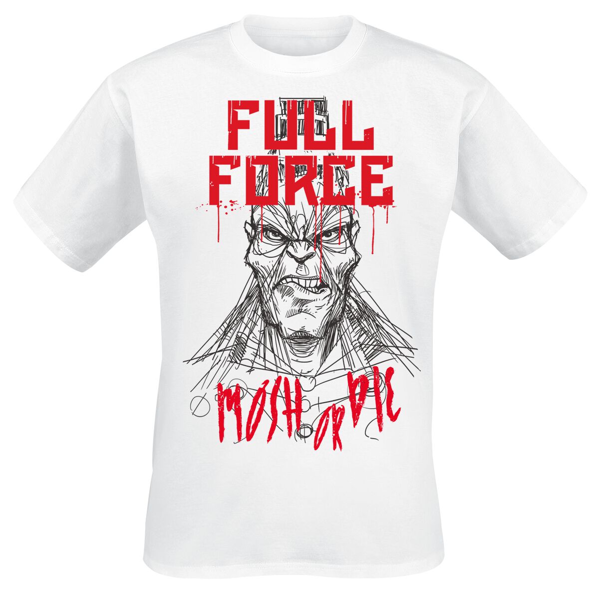 Levně Full Force 2024 Mosh Or Die Tričko bílá