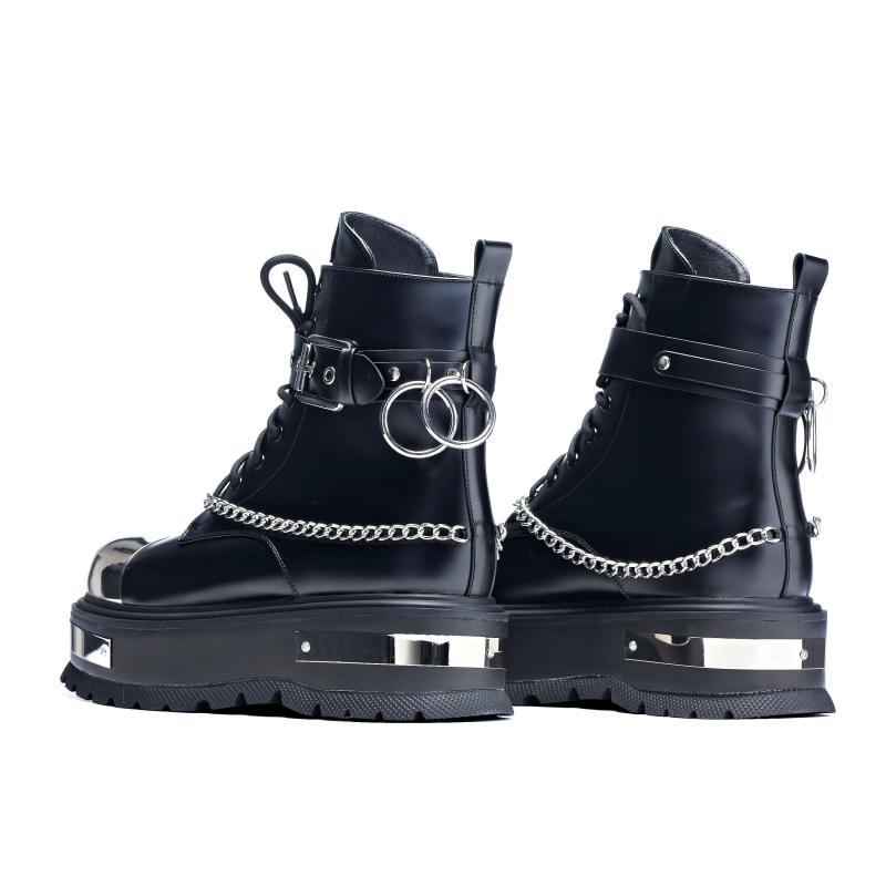 4068143395137 - BORIN Hardware Platform Boot Schnürstiefel schwarz in EU39