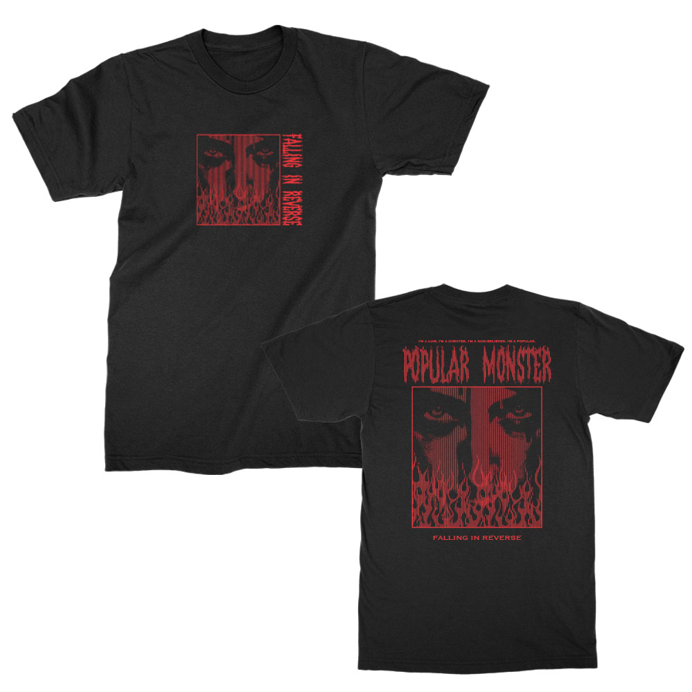 Falling In Reverse  T-Shirt - Popular Monster Flame - for Men - black
